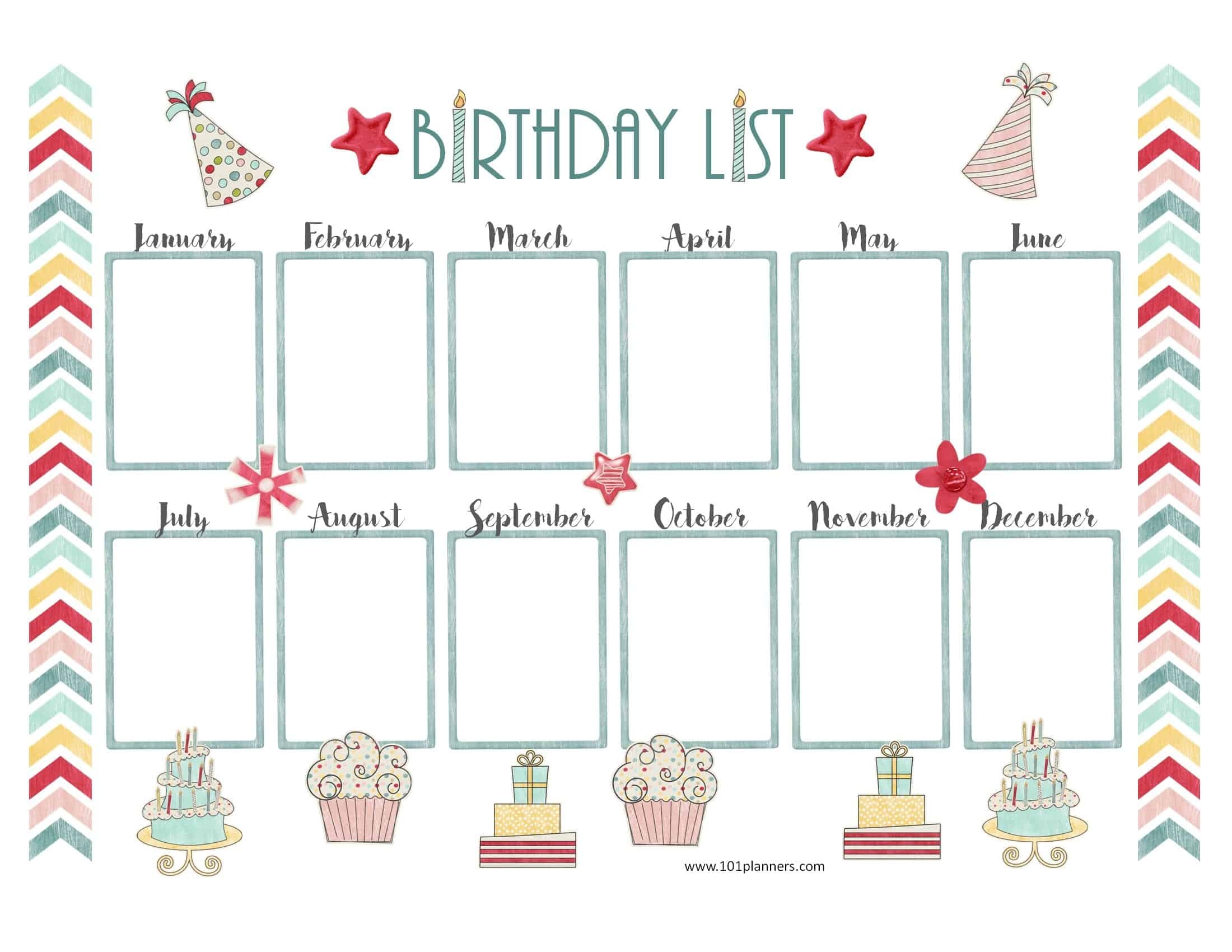 Birthday Charts Templates - Kaza.psstech.co - Free Printable Birthday Graph