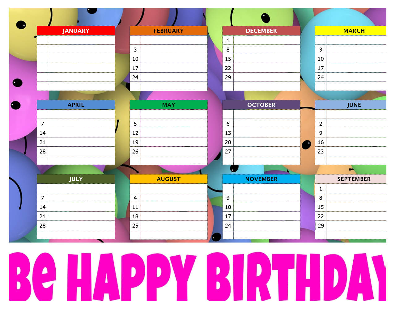 Birthday Graph Printable - Printable Word Searches