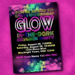 Blacklight Party Invitations   Free Printable Glow In The Dark Birthday Party Invitations