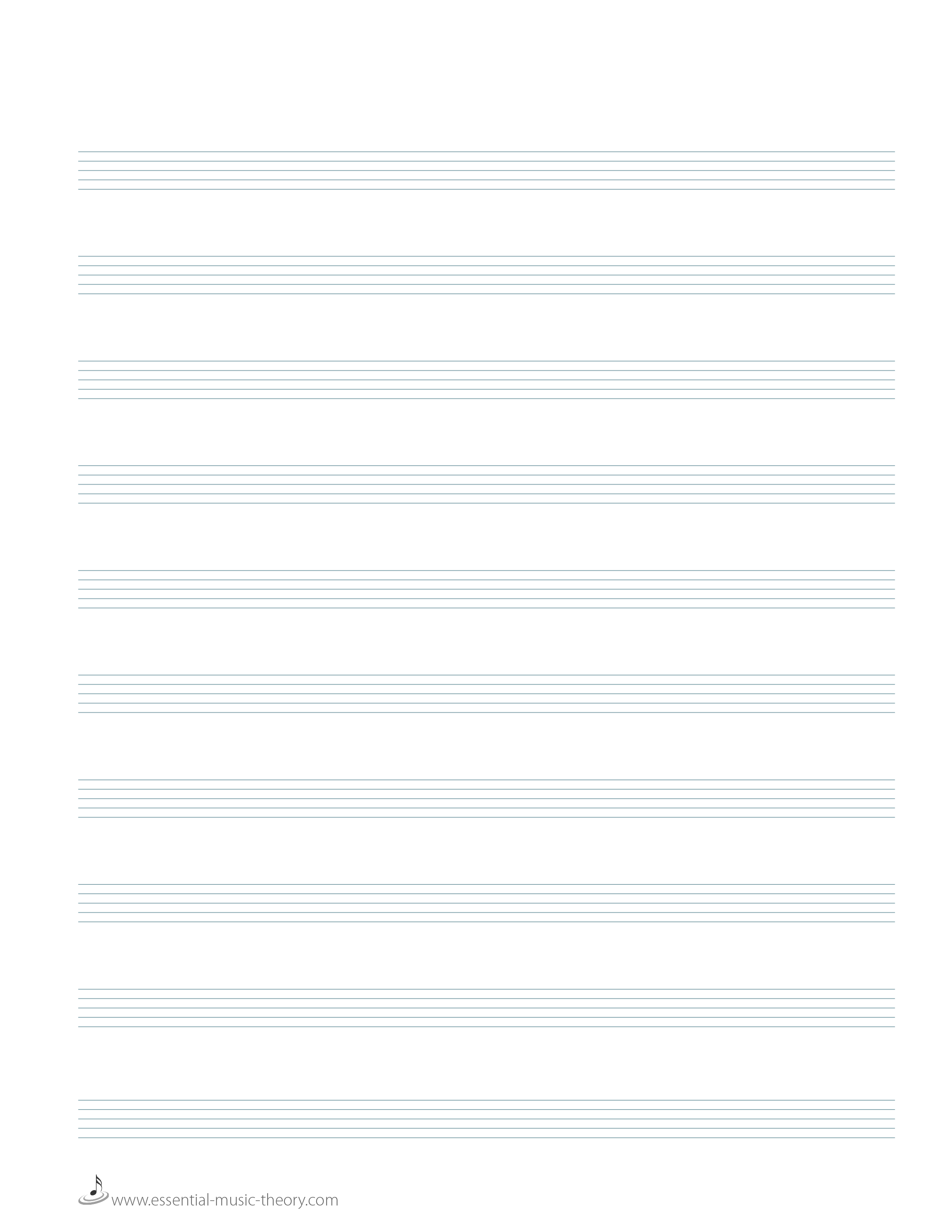 Blank Manuscript Paper - Free Printable Music Staff