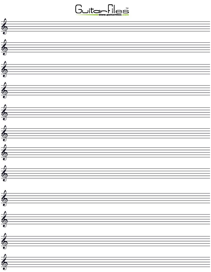 Blank Music Staff Paper | Guitar Files | Music, Sheet Music, Piano - Free Printable Music Staff