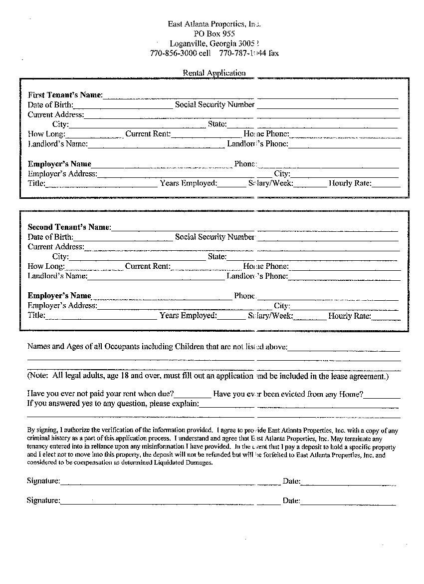 Blank Residential Rental And Lease Agreement Template For Tenants - Free Printable Residential Rental Agreement Forms