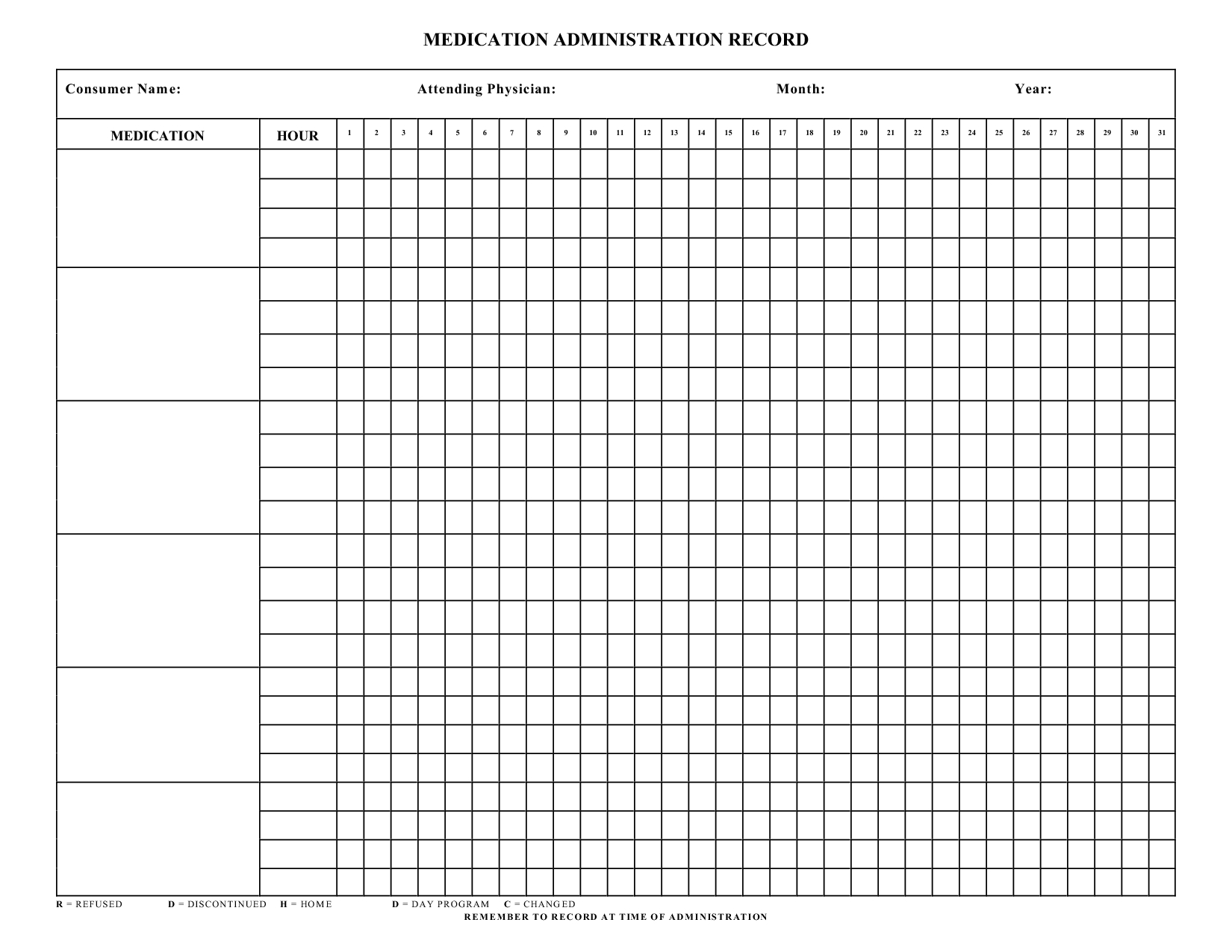 Medication Chart Printable Free Free Printable