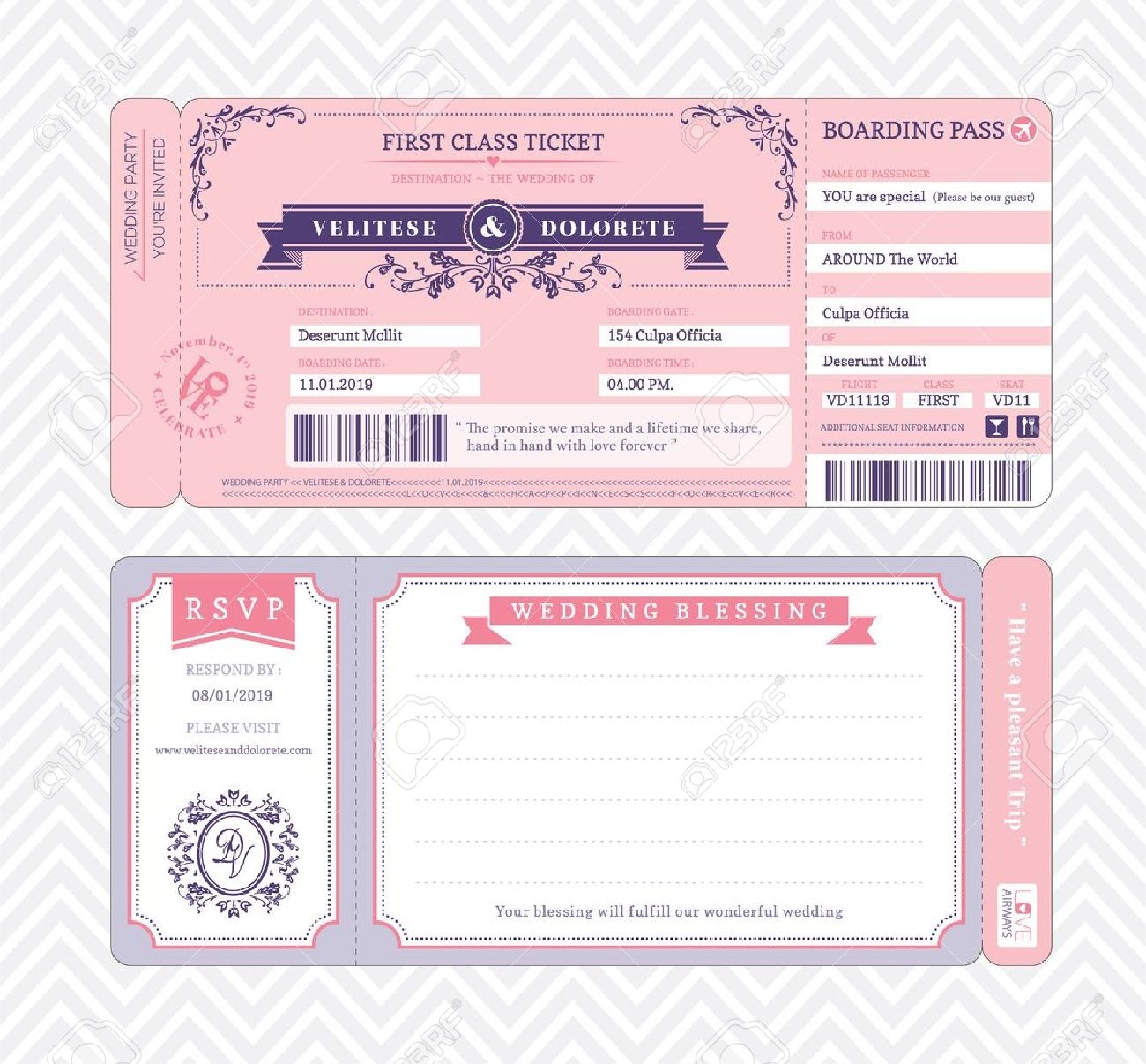 Boarding Pass Ticket Wedding Invitation Template Royalty Free - Free Printable Boarding Pass