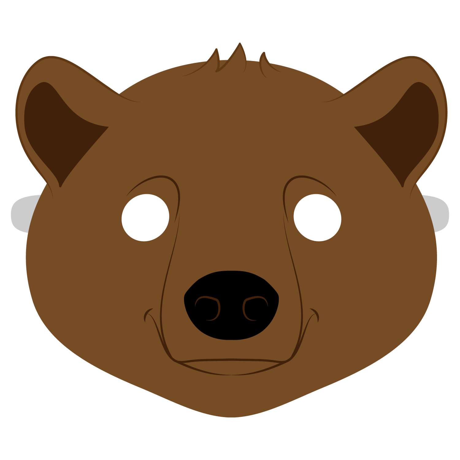 Brown Bear Mask Template | Free Printable Papercraft Templates - Free Printable Bear Mask