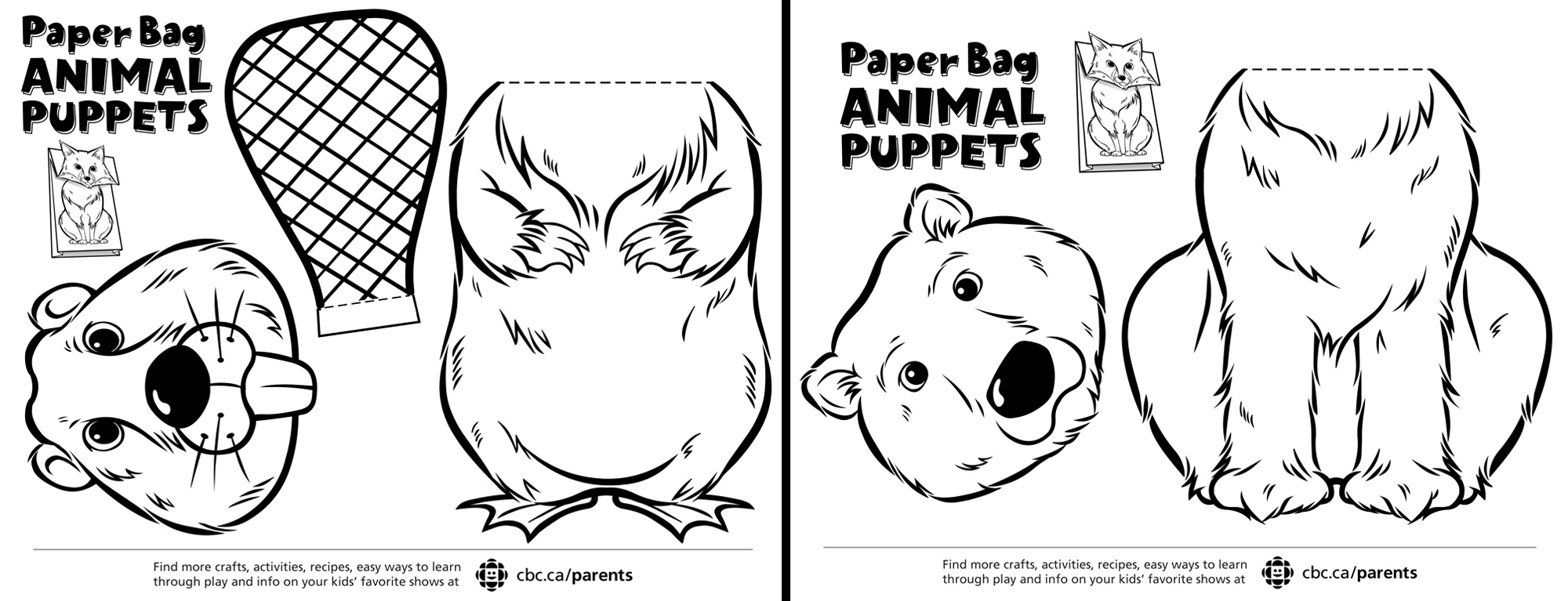 Free Printable Paper Bag Puppet Templates | Free Printable