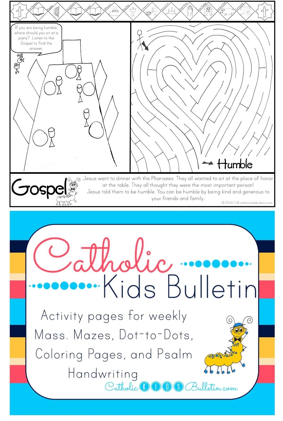 Catholic Kids Bulletin Coloring Page - A Free Printable For Every - Free Printable Catholic Mass Book