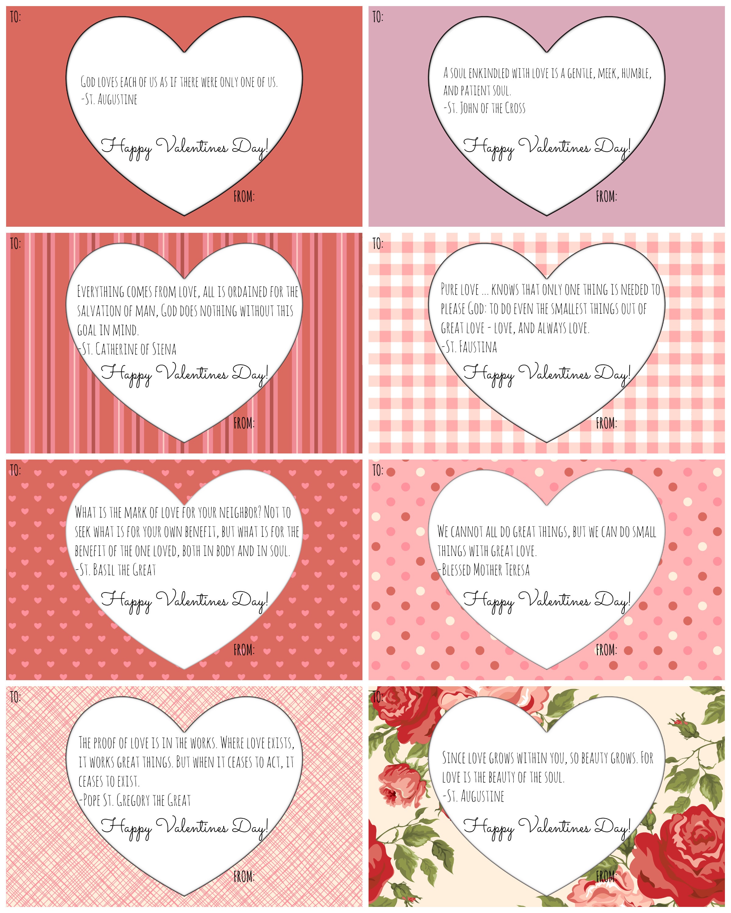 Catholic Valentine Cards: Free Printables! - California To Korea - Valentine Free Printable Cards