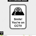 Cctv, Alarm, Monitored And 24 Hour Video Camera Sign In Vector Style   Printable Video Surveillance Signs Free