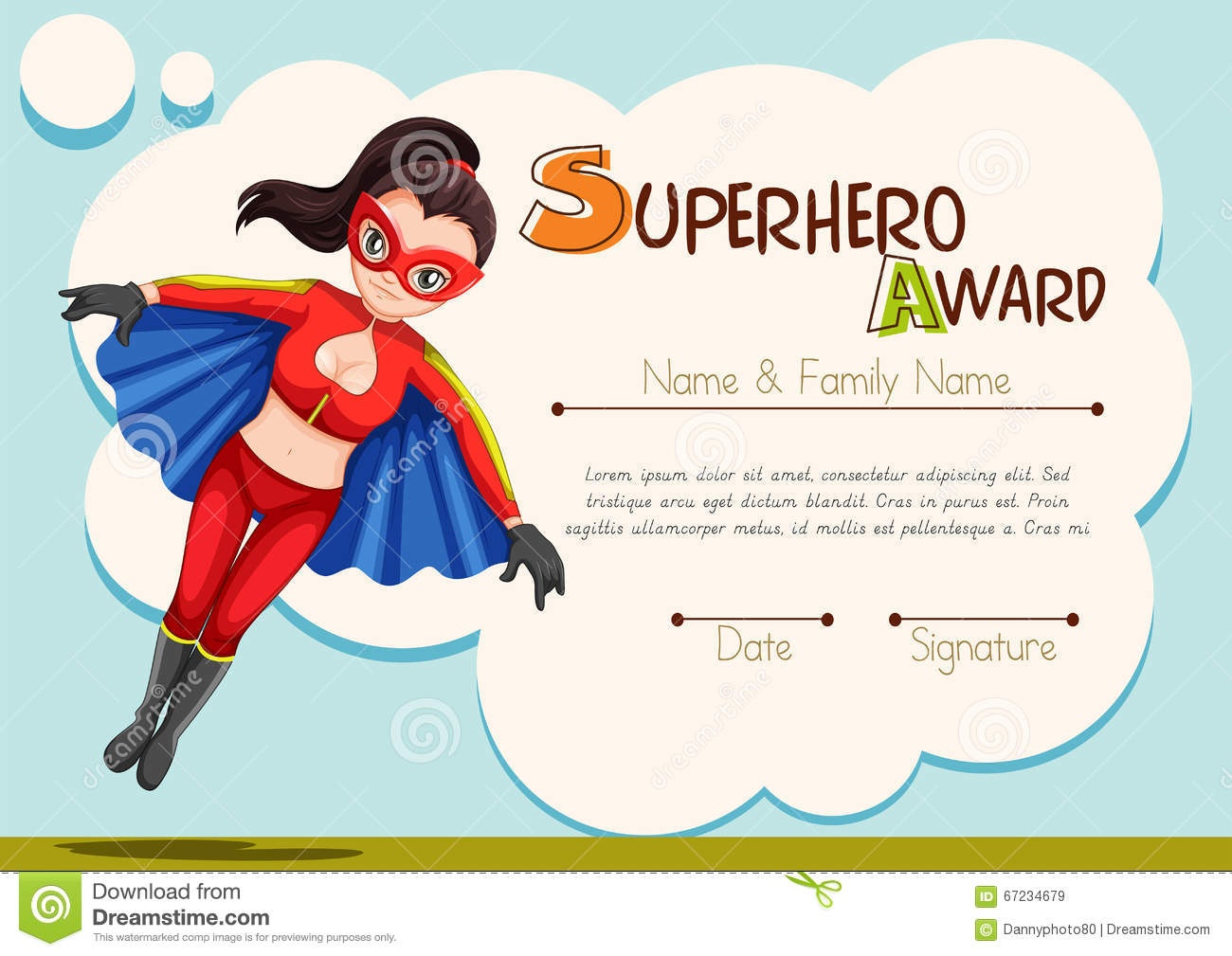 Certificate Design With Superhero Background Stock Illustration - Free Printable Superhero Certificates