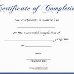 Certificate Of Completion Templates Free Printable Luxury In   Certificate Of Completion Template Free Printable