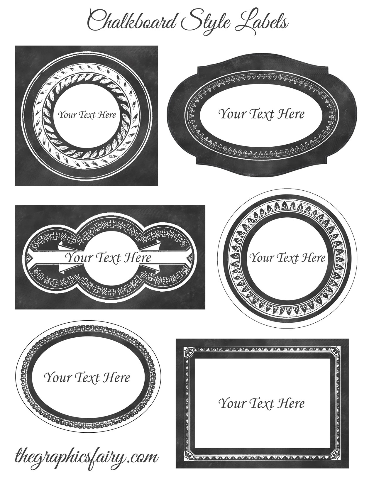 Chalkboard Style Printable Labels - Editable! - The Graphics Fairy - Free Editable Printable Labels
