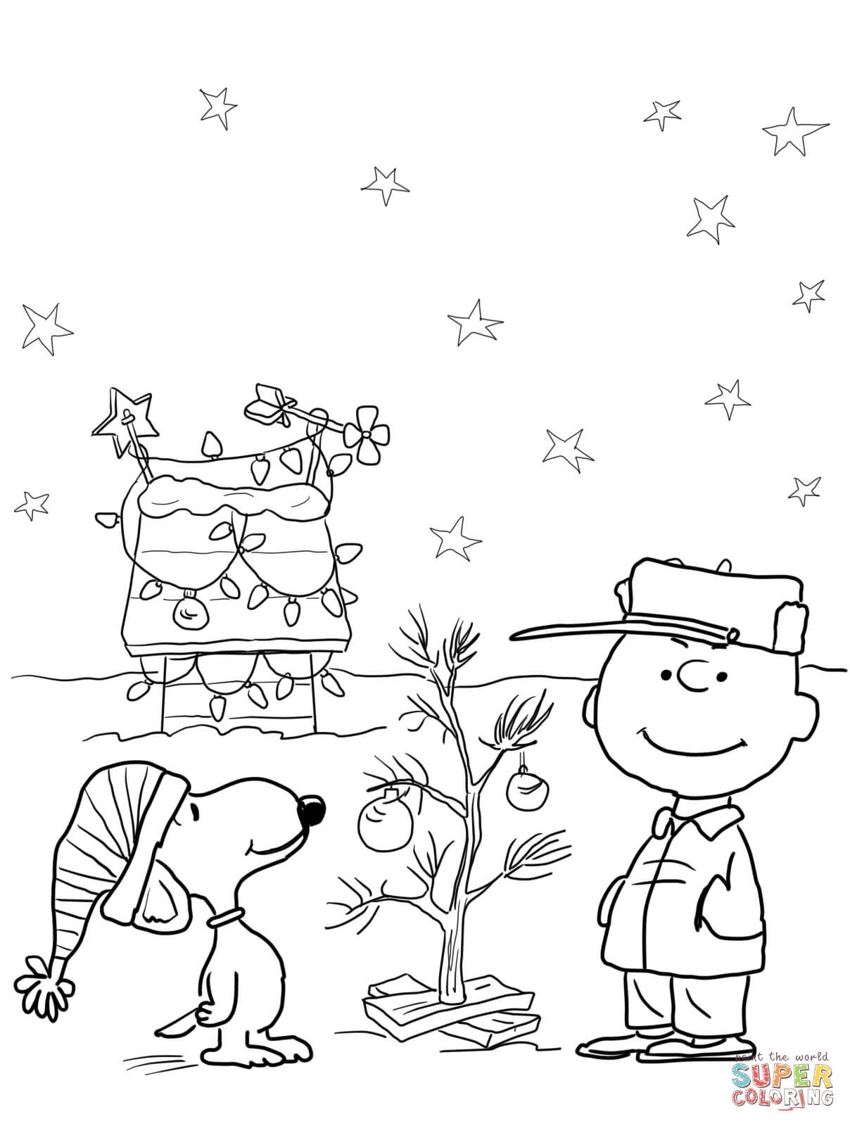 Charlie Brown Christmas Coloring Page | Free Printable Coloring Pages - Free Printable Christmas Cartoon Coloring Pages