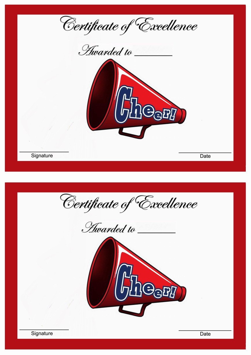 Cheerleading Award Templates. Free Printable Certificates. Printable - Free Printable Cheerleading Certificates