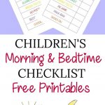 Children's Morning And Bedtime Checklist Free Printables | Planners   Children&#039;s Routine Charts Free Printable