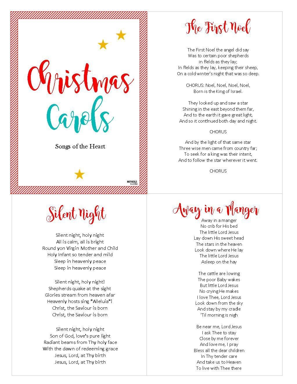 Christ-Centered Christmas Carols: Free Printable | Christmas 2018 - Free Printable Christmas Carols Booklet