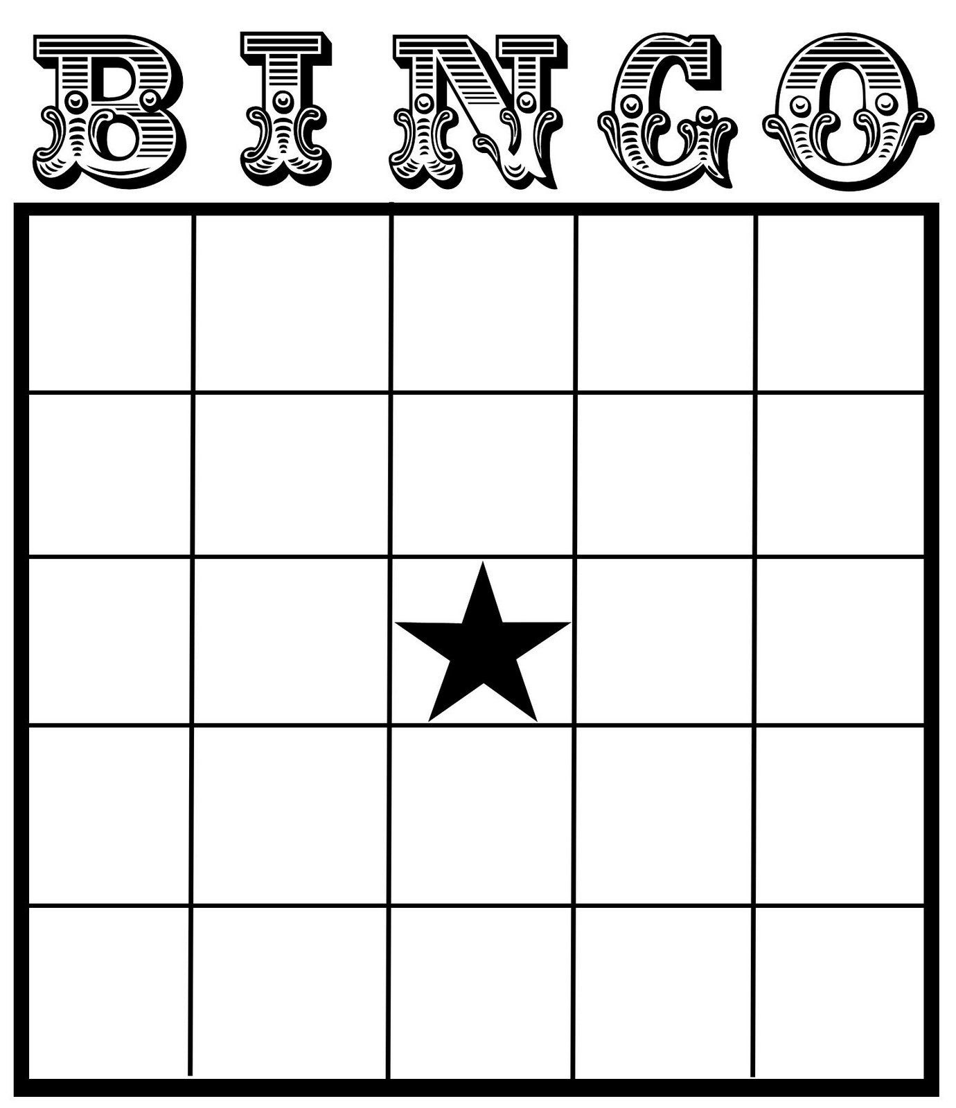 Free Blank Bingo Card Template