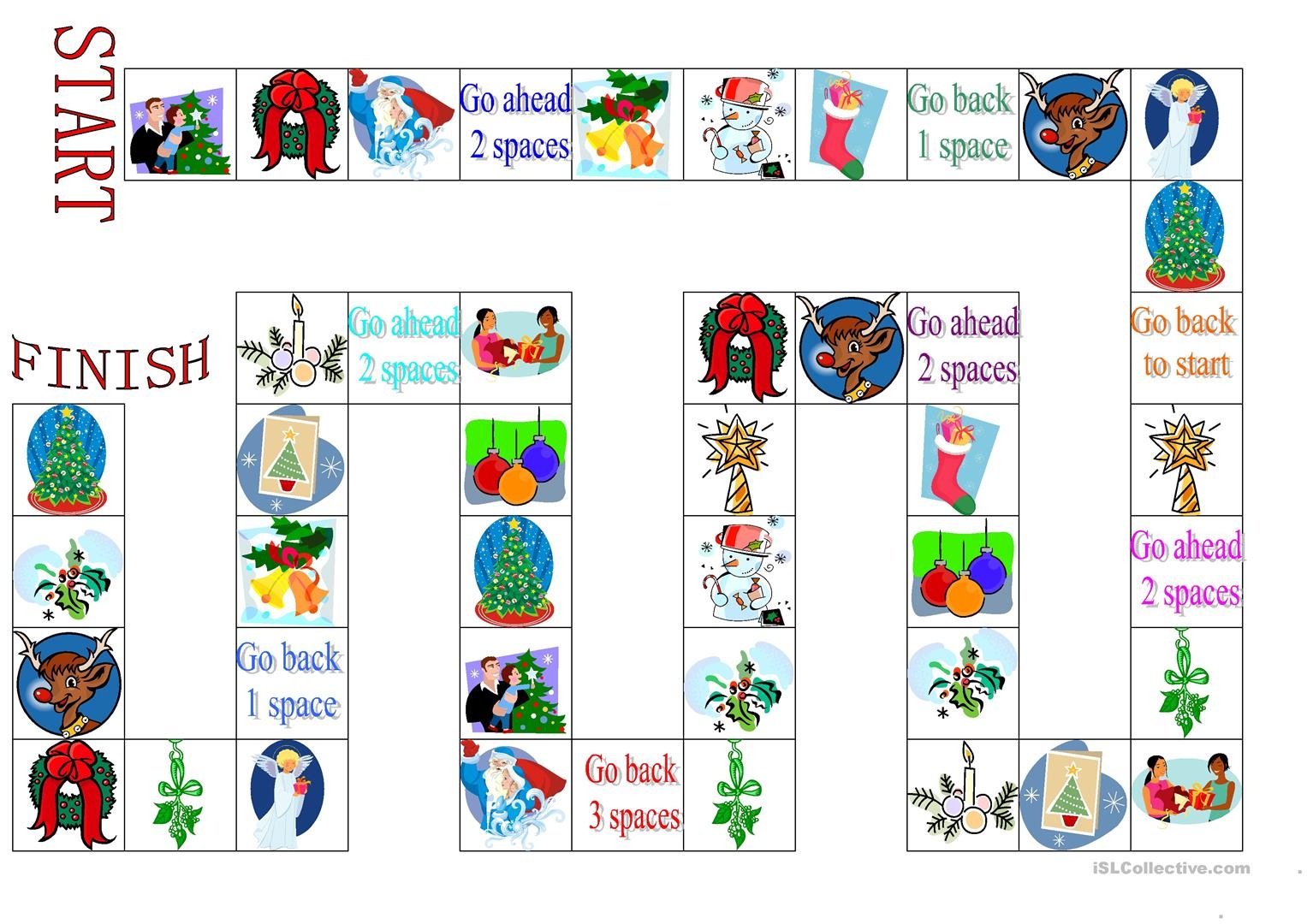 Christmas Board Game Worksheet - Free Esl Printable Worksheets Made - Free Printable Christmas Board Games