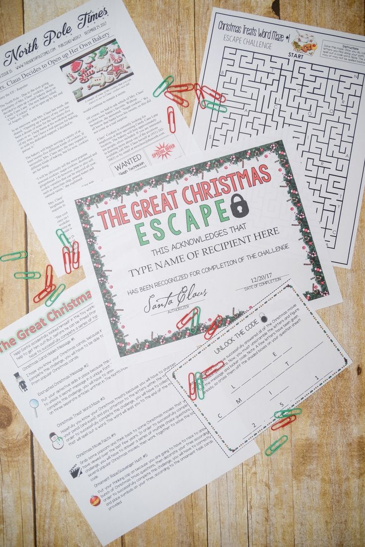 Christmas Escape Room (Activities, Trivia &amp;amp; Puzzle Games For - Free Printable Escape Room Game