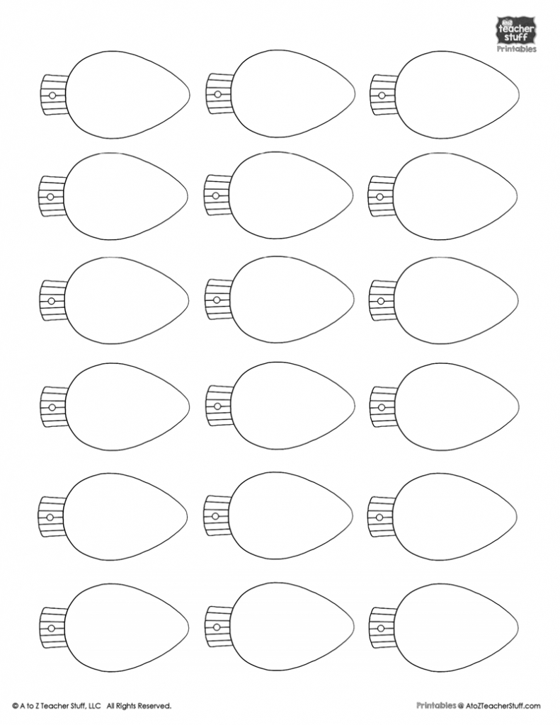 Christmas Lights Printablecoloring Page, Worksheet Or Pattern | A To - Free Printable Christmas Lights Coloring Pages
