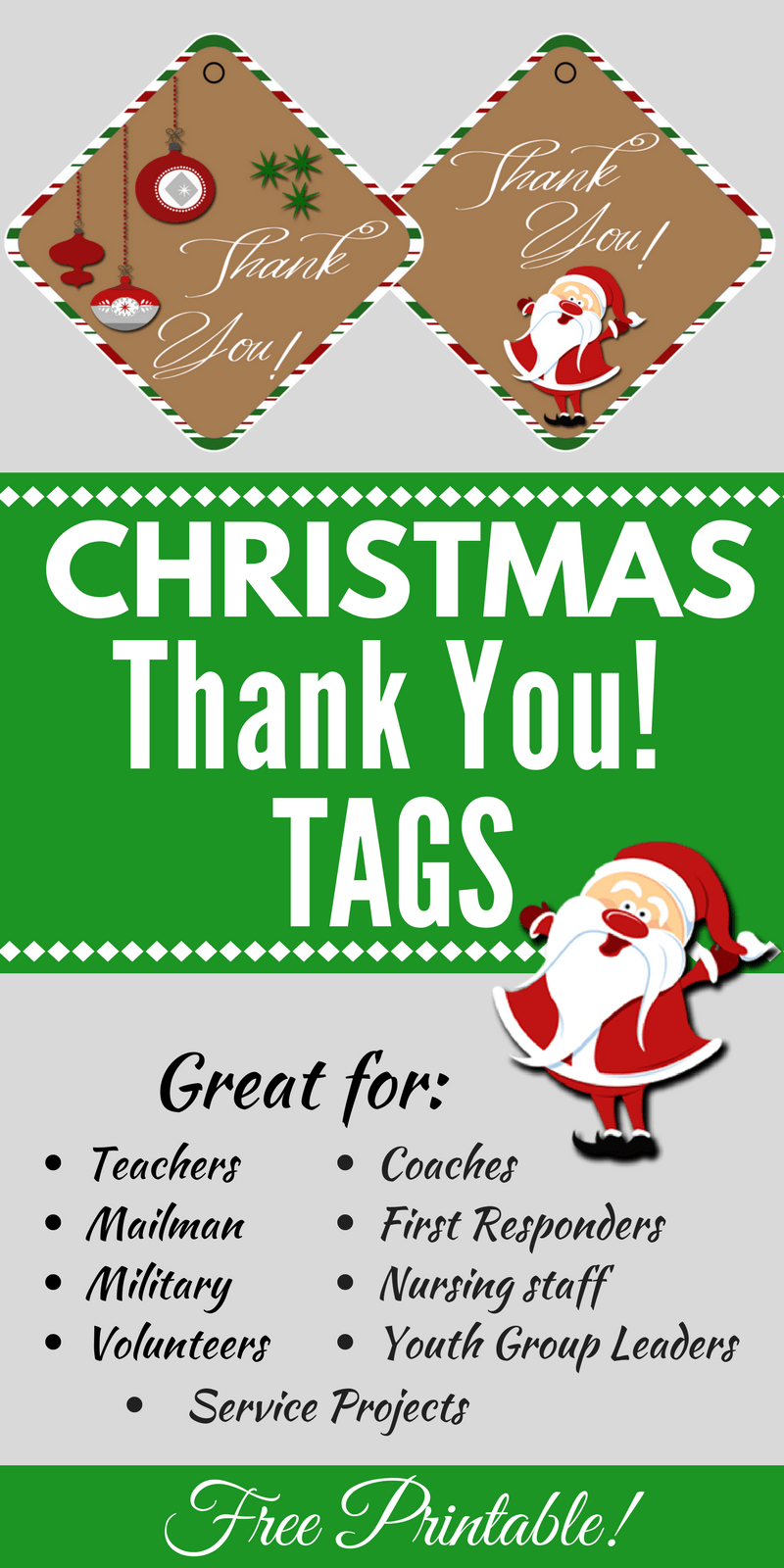 Christmas Thank You Tags Free Printable | Christmas - Food, Crafts - Free Printable Christmas Food Labels
