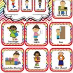 Classroom Helper And Job Cards Rainbow Chevron | Kinderland   Preschool Classroom Helper Labels Free Printable