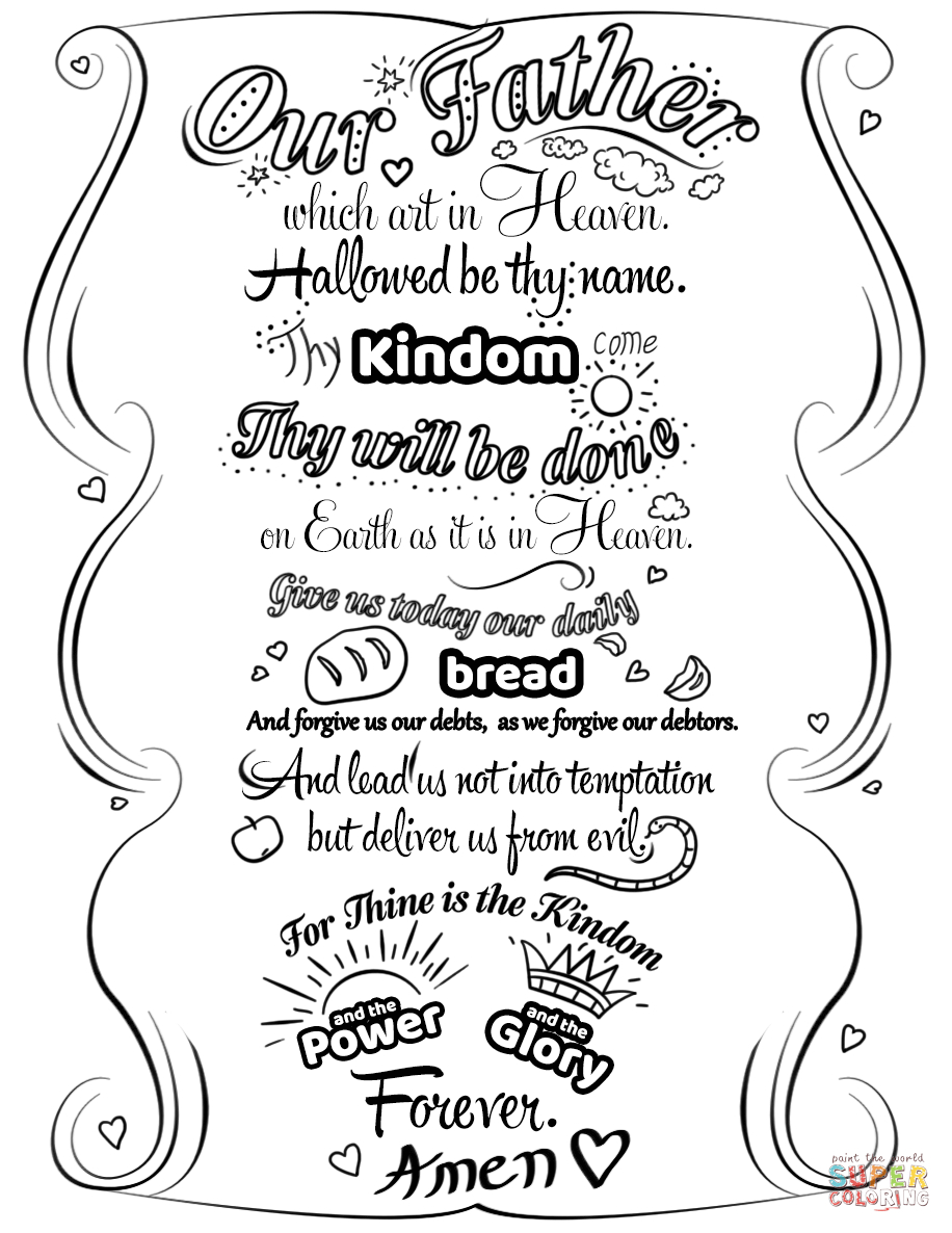 Click The Lord&amp;#039;s Prayer Doodle Coloring Pages To View Printable - Free Printable Lord&amp;amp;#039;s Prayer Coloring Pages