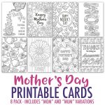 Coloring ~ Free Mothers Day Card Cards Gift And Craft Printable To   Free Printable Cards To Color