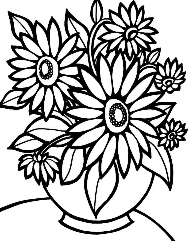 Coloring Pages Ideas: Flower Coloring Pages Printable Free - Free Printable Coloring Pages