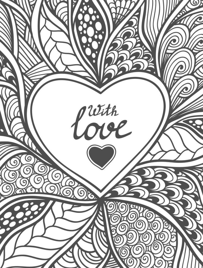 Coloring Pages Ideas: Free Printable Heart Designs With Valentines - Free Printable Heart Designs