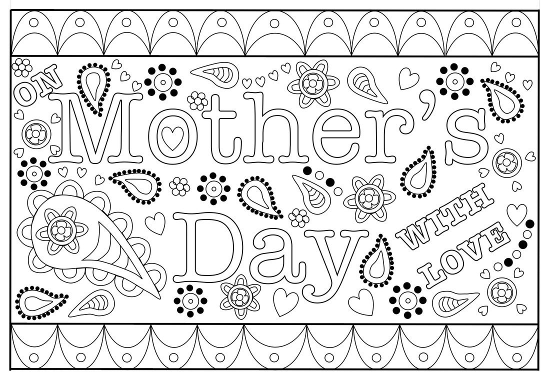 Colouring Mothers Day Card Free Printable Template - Free Printable Mothers Day Cards From The Dog