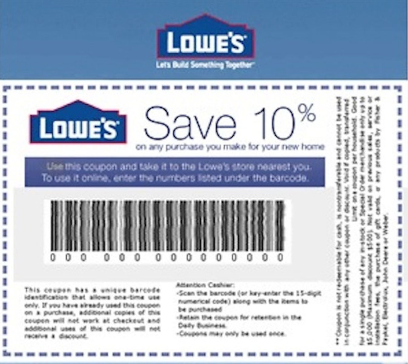 Coupons: Five (5X) Lowes 10% Off Printable-Coupons - Exp 5/31/17 - Free Printable Lowes Coupon 2014