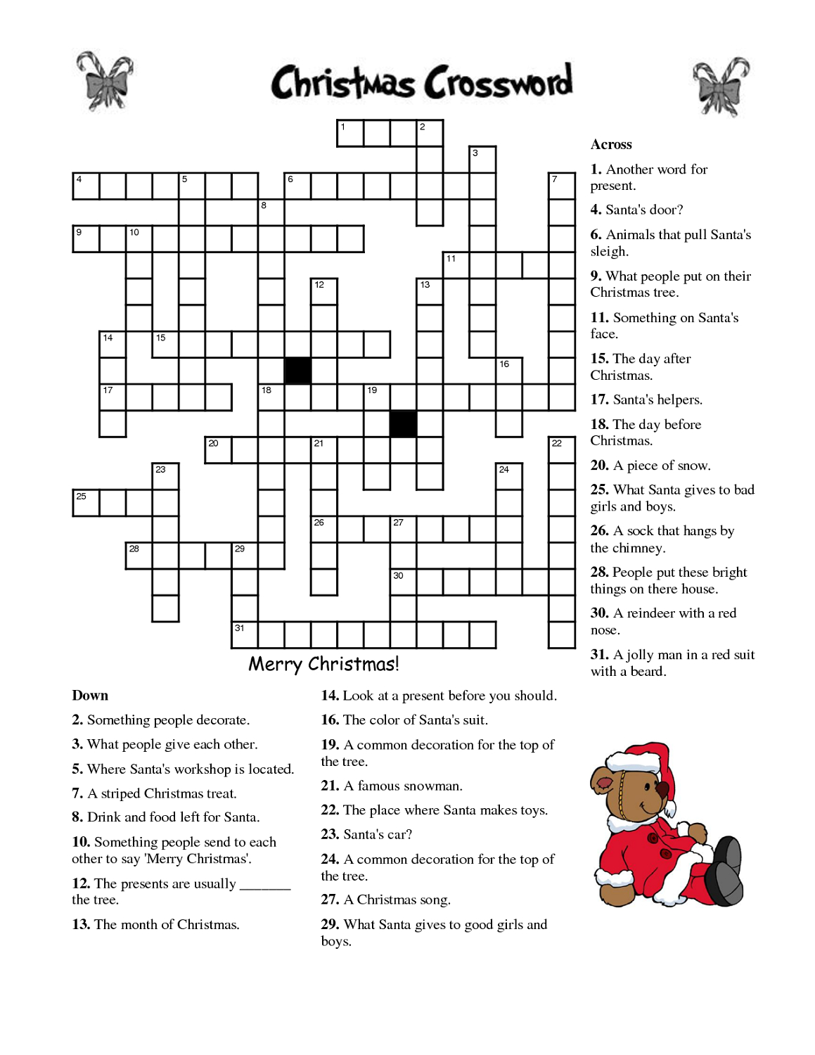Crosswords For Kids Christmas | K5 Worksheets | Christmas Activity - Free Printable Christmas Puzzles