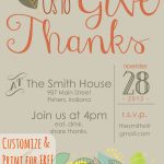Customizable Thanksgiving Invitation | Recipe & Holiday Favorites   Free Printable Thanksgiving Invitations