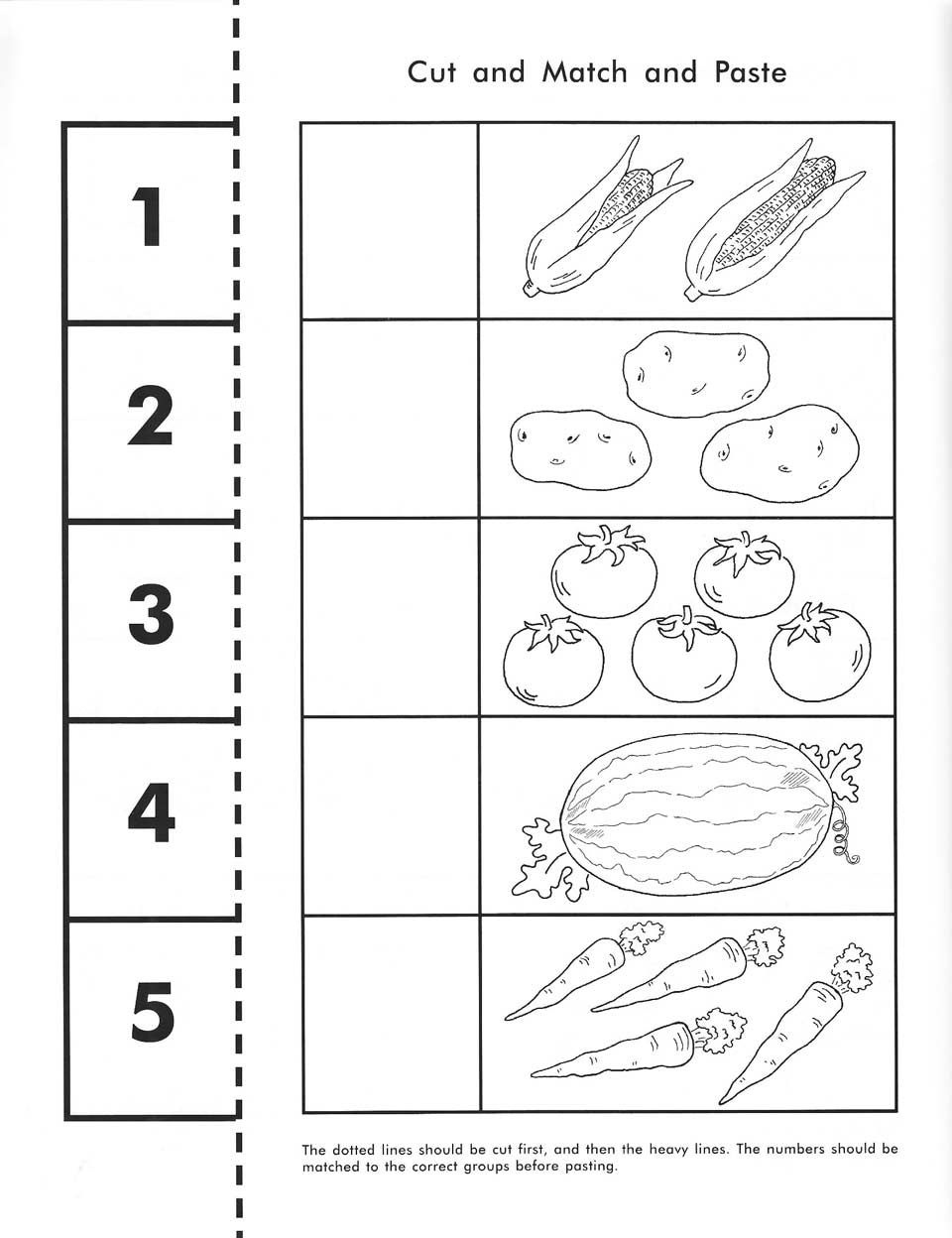 Cut, Count, Match And Paste / Free Printable | Pre-K Math - Free Printable Classroom Worksheets