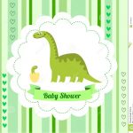 Cute Card Template Of A Baby Shower Invitation With A Dinosaur Stock   Free Printable Dinosaur Baby Shower Invitations