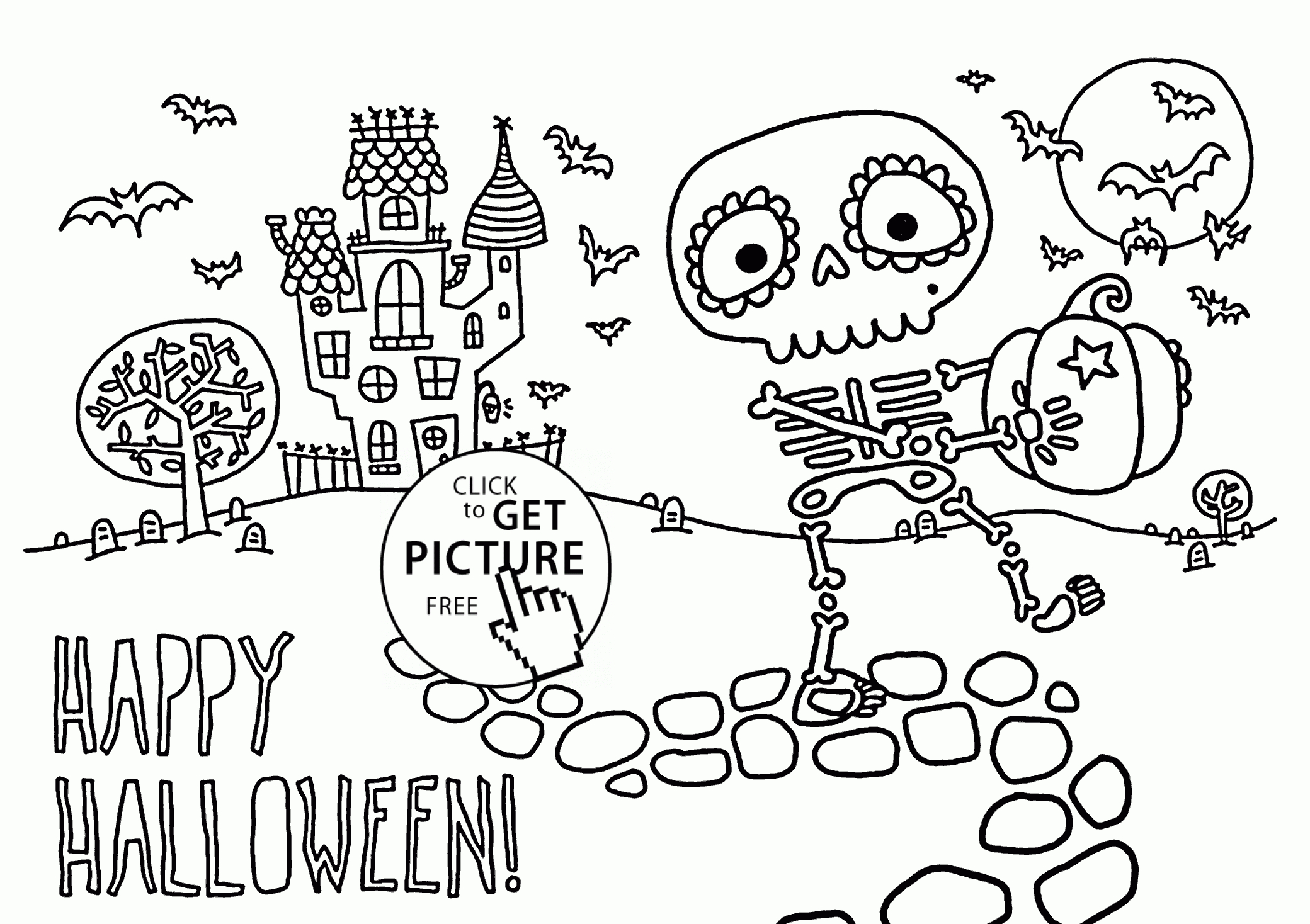 Cute Skeleton Coloring Pages For Kids, Halloween Printables Free - Free Printable Skeleton Coloring Pages