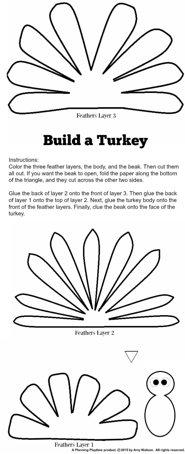 Cute Turkey Craft W/ Free Printable Template | Craft Ideas | Turkey - Free Printable Turkey Craft