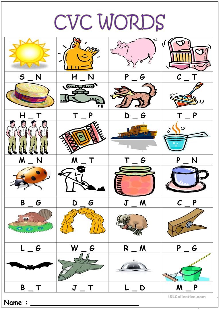 Cvc Words- Medial Sounds Worksheet - Free Esl Printable Worksheets - Free Printable Cvc Worksheets