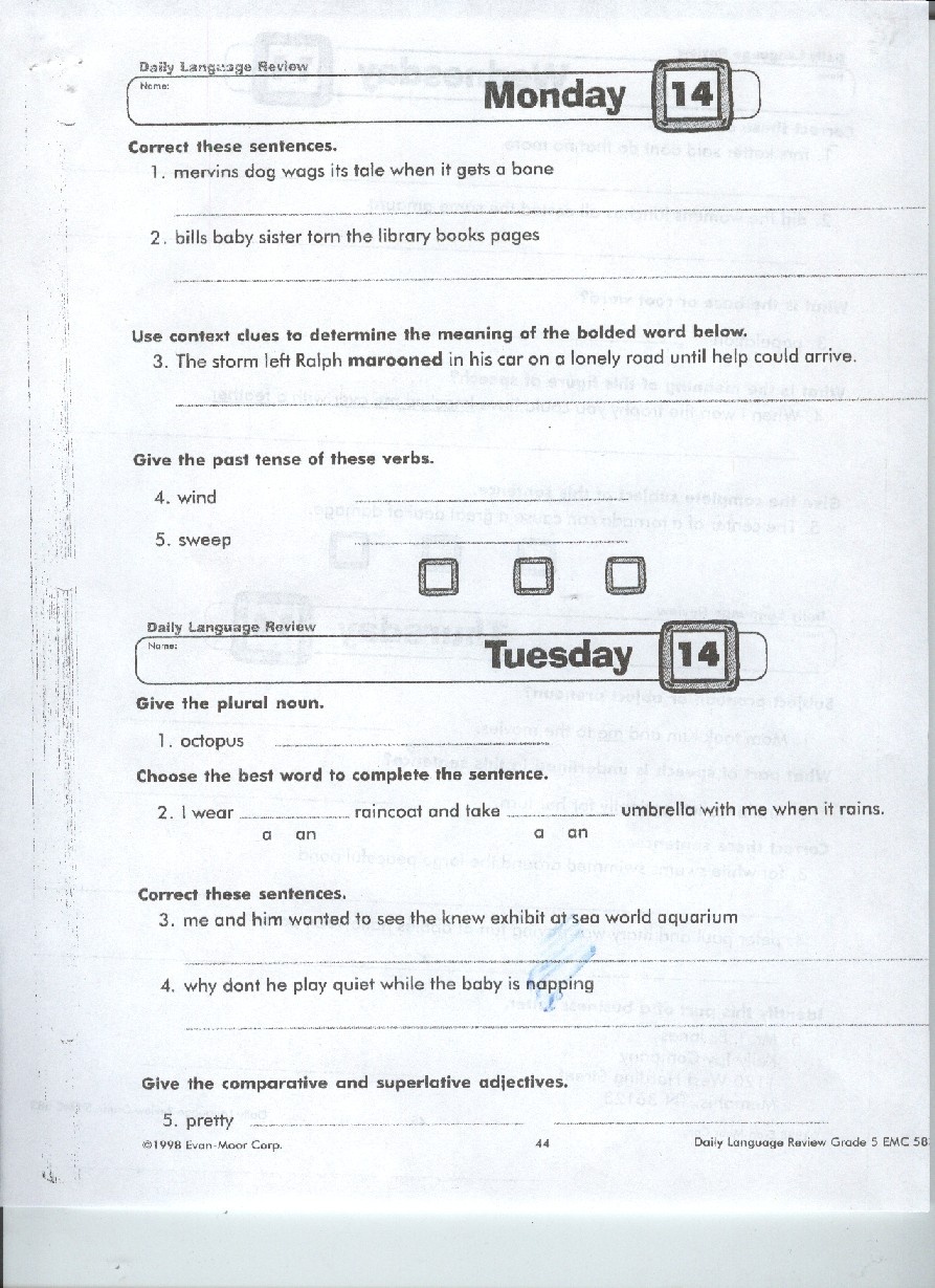 Daily Geography Grade 5 Printables. Printable. Free Printable Worksheets - Daily Language Review Grade 5 Free Printable