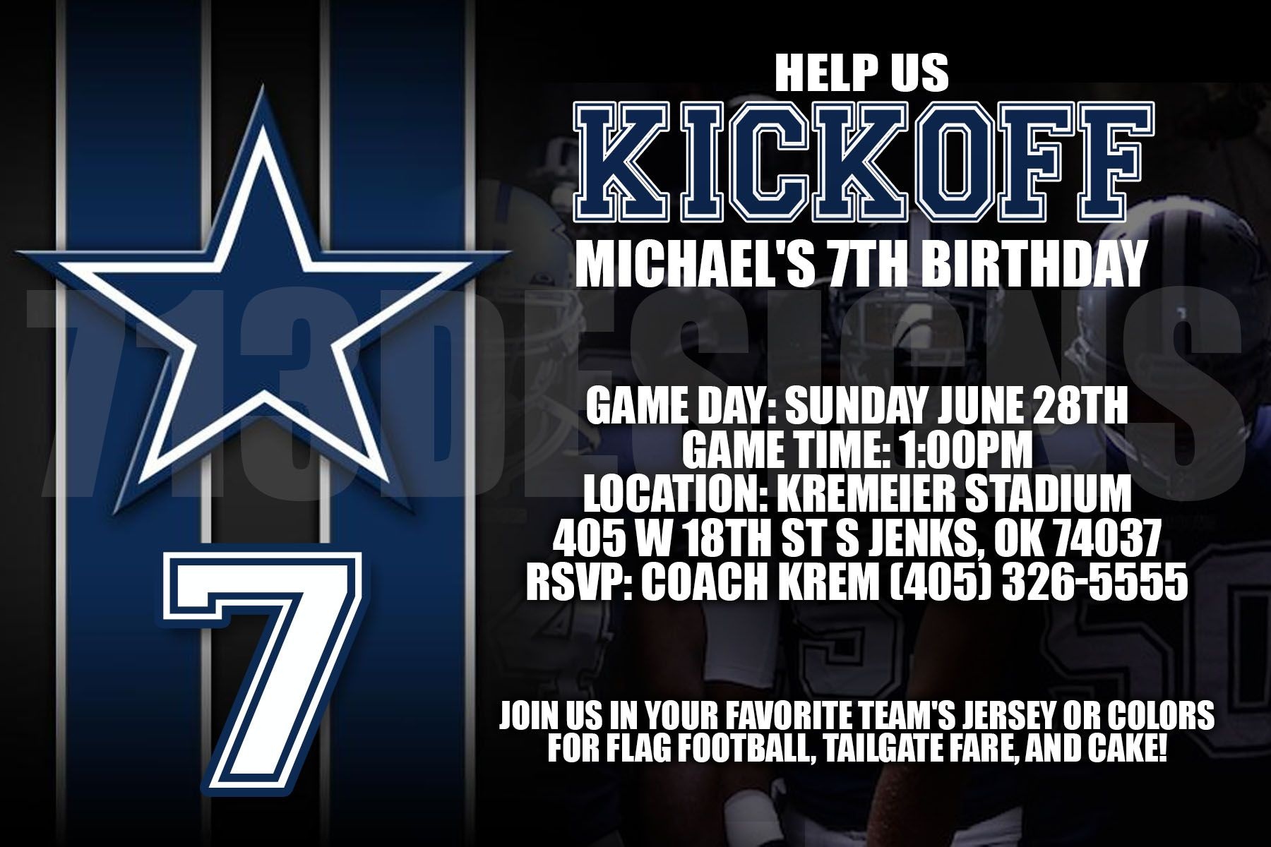 Dallas Cowboys Birthday Invitation | Invitations | Cowboy Birthday - Free Printable Dallas Cowboys Birthday Invitations