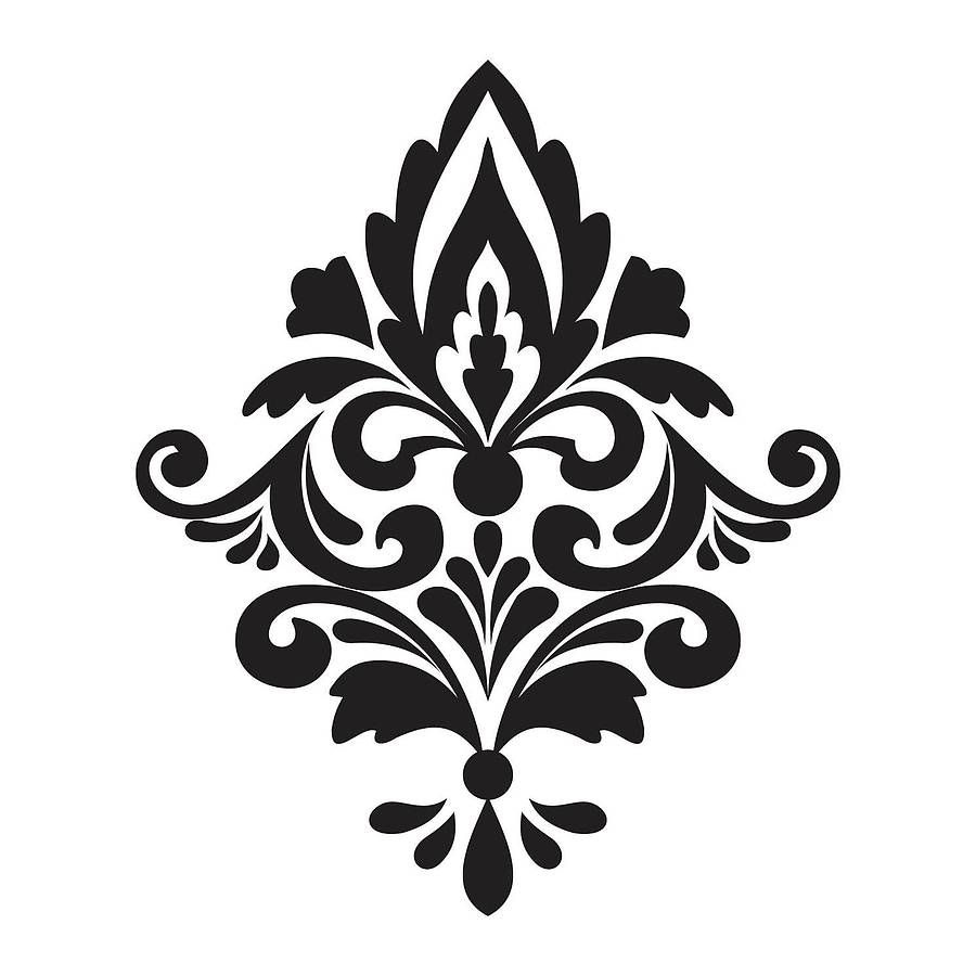 Damask Wall Stickers Stencils Printable Stencil Patterns Shabby