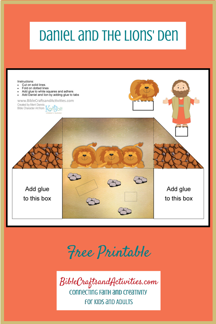 Daniel And The Lions&amp;#039; Den Free Printable Diorama Use For Young - Free Printable Bible Crafts For Preschoolers