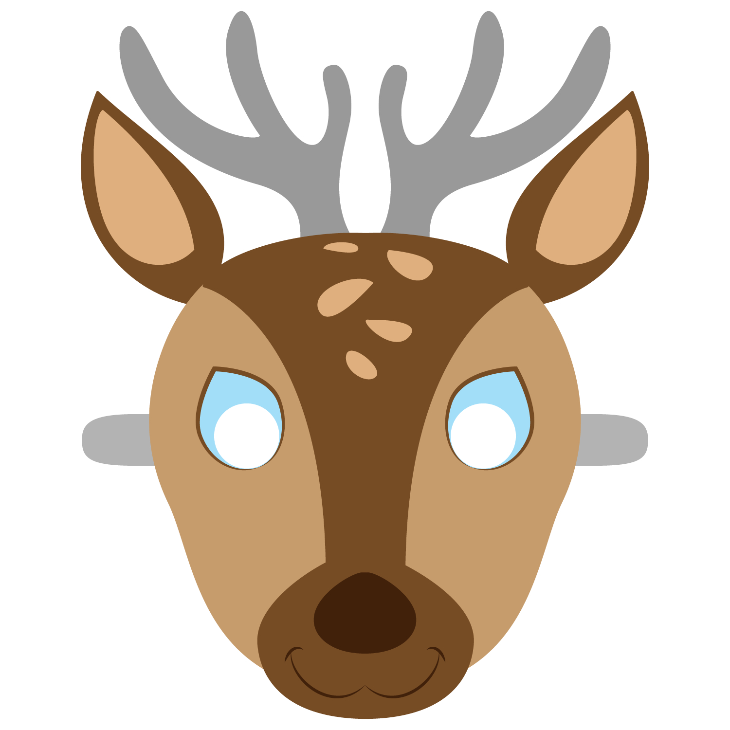 Deer Mask Template | Free Printable Papercraft Templates | Camping - Free Printable Paper Masks