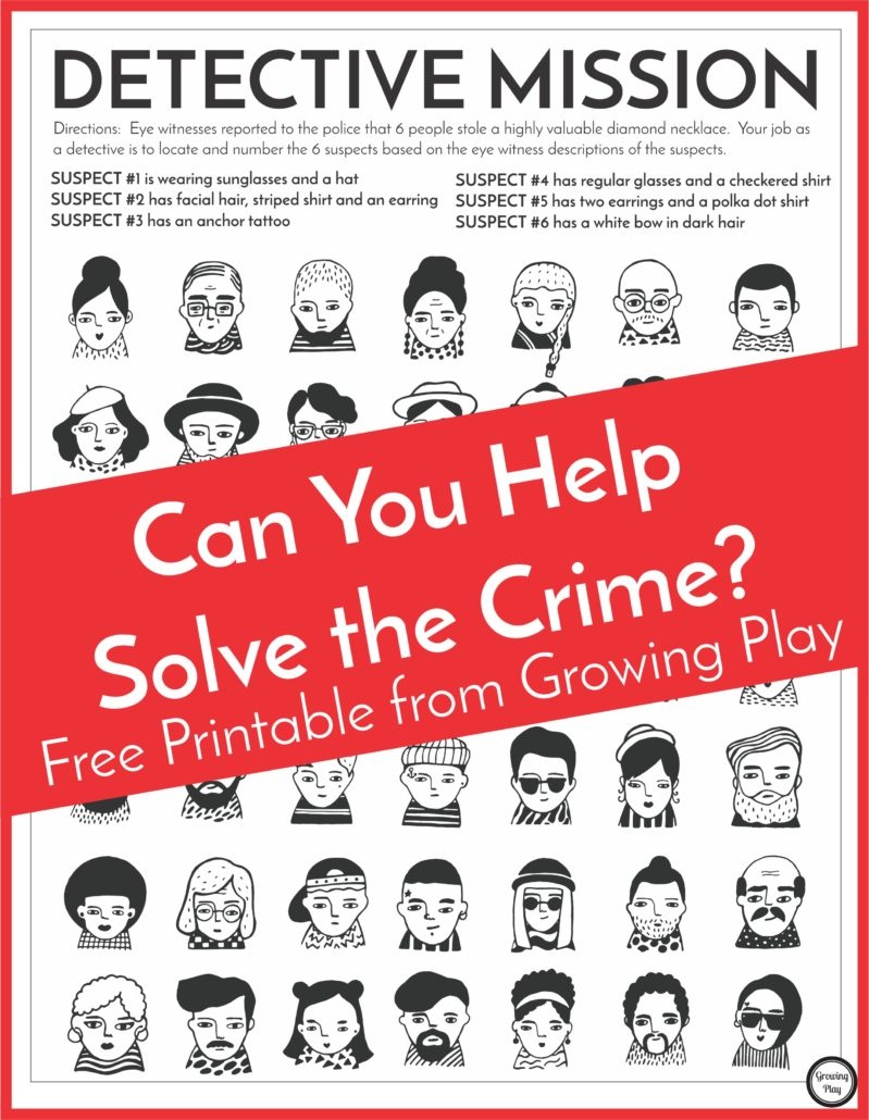 Mystery Activities For Kids Think Like A Detective! Free Printable Detective Games Free