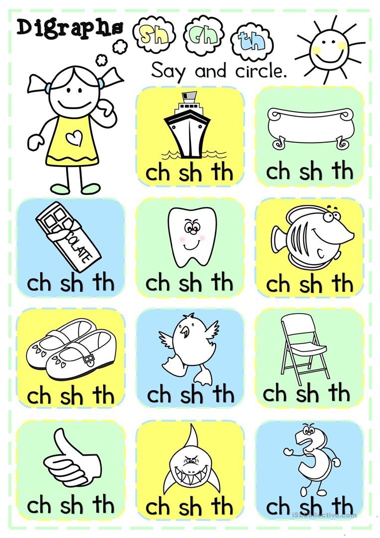 Digraphs - Sh, Ch, Th - Multiple Choice Worksheet - Free Esl - Sh Worksheets Free Printable