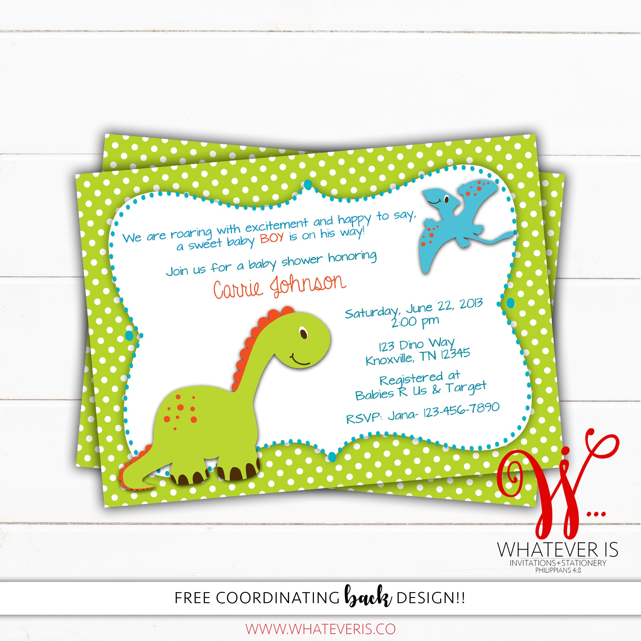 Dinosaur Baby Shower Invitation Dino Baby Shower Theme | Etsy - Free Printable Dinosaur Baby Shower Invitations