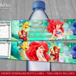 Disney Little Mermaid Water Bottle Label Instant Download | Etsy   Free Printable Little Mermaid Water Bottle Labels