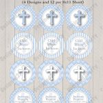 Diy Boys First Communion Printable Or Baptism Cupcake Topper | Etsy   Baptism Cupcake Toppers Printable Free