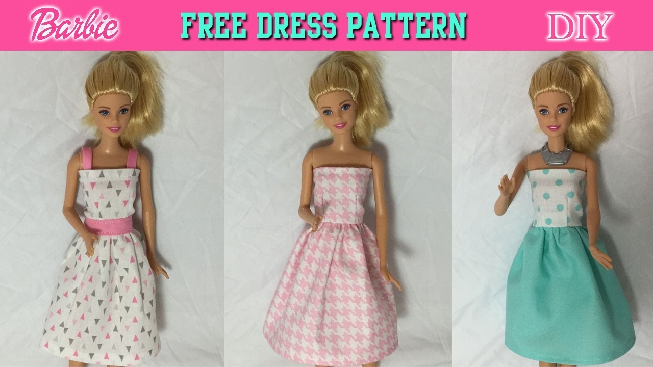 Diy Tutorial How To Make Barbie Doll Dress Free Pattern - Youtube - Easy Barbie Clothes Patterns Free Printable